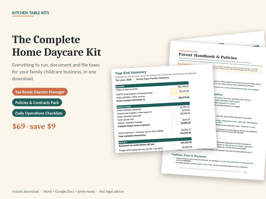 Complete Home Daycare Kit preview